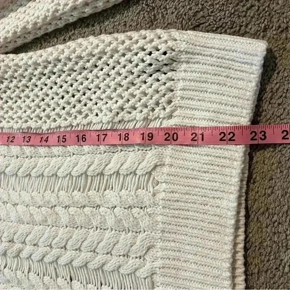 360 sweater white cable knit chunky women’s size x small - Picture 11 of 13